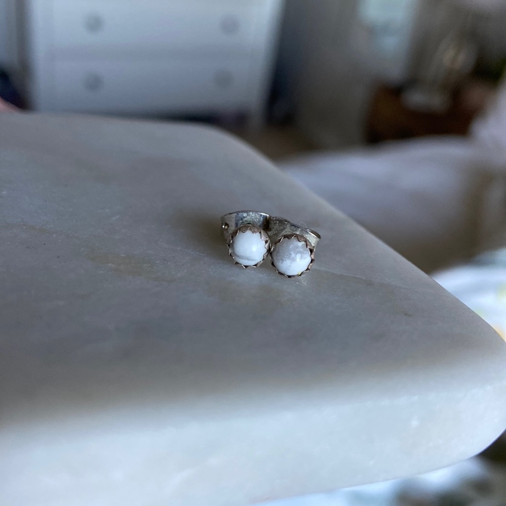 White marble earrings